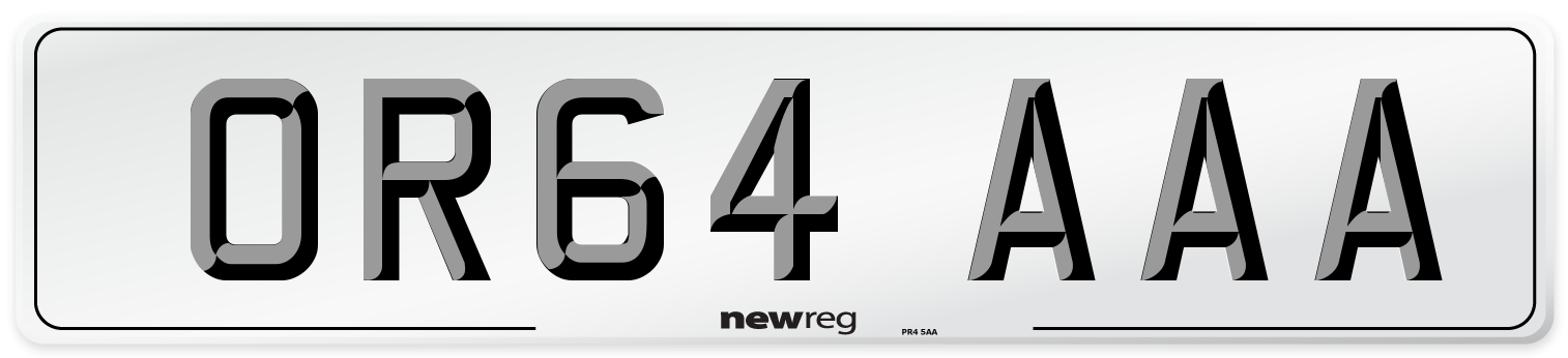 OR64 AAA Number Plate from New Reg